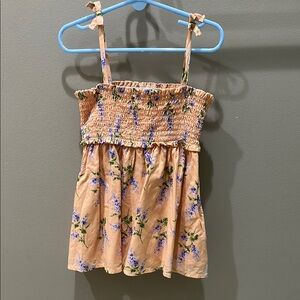 Janie and Jack Floral Kids tunic top in Peach